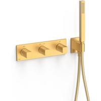 Douchekraan Tres B-System | Inbouw | Thermostaatkraan | Excl.Inbouwdeel | 3-weg | Rechthoek | 24k Goud mat
