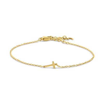 Minimalistische kruis armband - Stainless steel - Goud