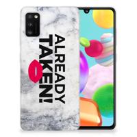 Samsung Galaxy A41 | Siliconen hoesje | met naam Already Taken White
