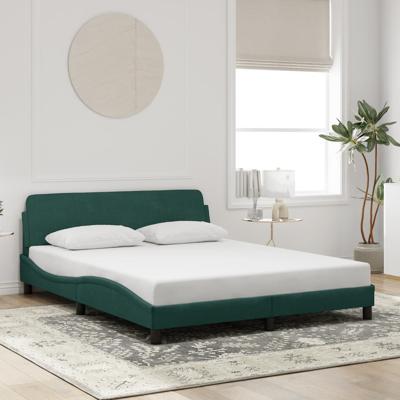 Bedframe zonder matras 160x200 cm fluweel donkergroen