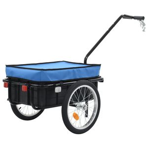 VidaXL Fietstrailer/trekwagen 155x60x83 cm staal blauw