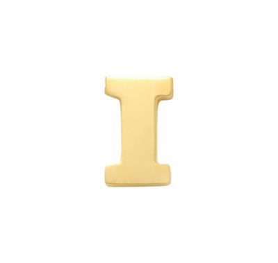 Minimalistische letter oorbelknopje - 14K GOUD - Goud - I