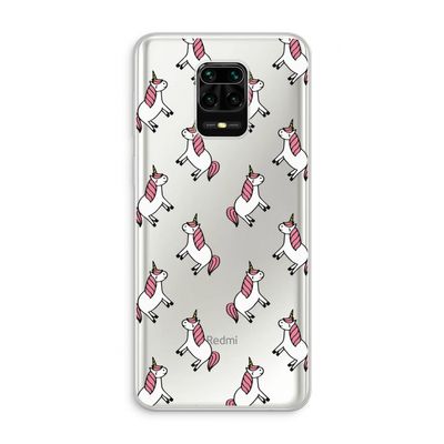 Eenhoorns overal: Xiaomi Redmi Note 10 Lite Transparant Hoesje