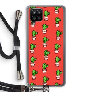Mini cactus: Samsung Galaxy A12 Transparant Hoesje met koord