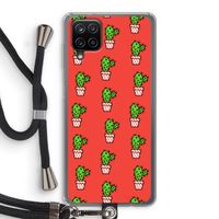 Mini cactus: Samsung Galaxy A12 Transparant Hoesje met koord