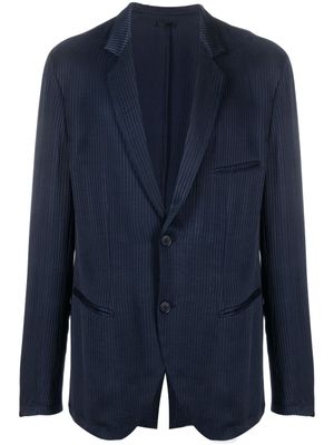 Giorgio Armani blazer boutonné à rayures - Bleu
