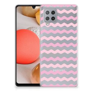 Samsung Galaxy A42 TPU bumper Waves Roze