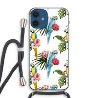 Kleurrijke papegaaien: iPhone 12 Transparant Hoesje met koord