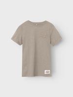 Name it zomer t-shirt jongens - taupe - Nkmvincent