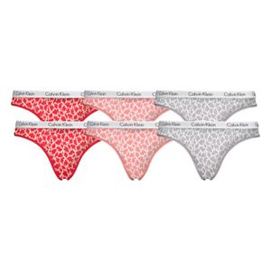 Calvin Klein 6-pack dames slips rood/roze/grijs