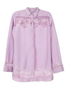 Amir Slama chemise oversize à fleurs en dentelle - Violet