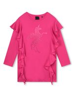 Givenchy Kids robe volantée à logo imprimé - Rose - thumbnail