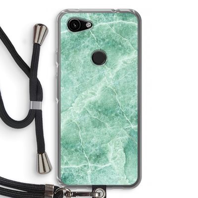 Groen marmer: Pixel 3a Transparant Hoesje met koord