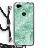 Groen marmer: Pixel 3a Transparant Hoesje met koord