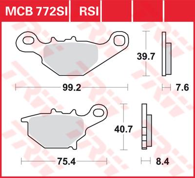 TRW Remblokken, en remschoenen voor de moto, MCB772SI Sinter offroad