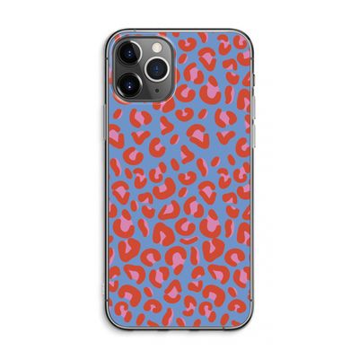 Leopard blue: iPhone 11 Pro Max Transparant Hoesje