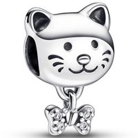 Pandora 792255C01 Bedel Pet Cat and Bow zilver-zirconia