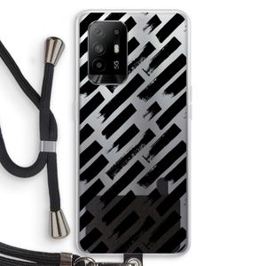 Zwarte vegen: Oppo A95 5G Transparant Hoesje met koord