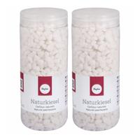 Rayher hobby decoratie steentjes kiezels - 2x kokers - wit - 475 ml - Hobby decoratie stenen Rayher hobby decoratie steentjes kiezels - 2x kokers - wit - 475 ml - Hobby decoratie stenen