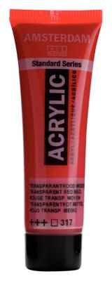 Royal Talens Amsterdam Standard Series Acrylverf Tube 20 ml - Transparantrood Middel 317