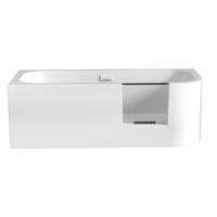 Inloop douchebad Xenz Go! | Links | 180x80 cm | Acryl | Incl. waterval vulcombi | Glans wit