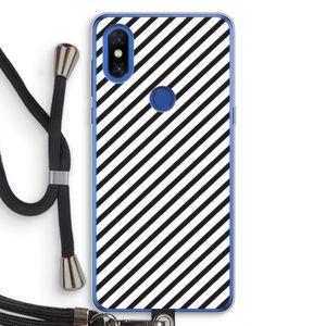 Strepen zwart-wit: Xiaomi Mi Mix 3 Transparant Hoesje met koord