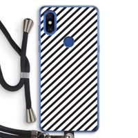 Strepen zwart-wit: Xiaomi Mi Mix 3 Transparant Hoesje met koord