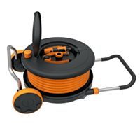 Fiskars Slanghaspel M | Met wielen | Incl. 20 m tuinslang 1023643