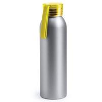 Drinkfles/waterfles - geel - aluminium - 650 ml - sportfles/sportbidon