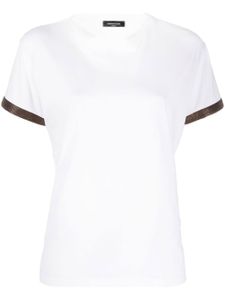 Fabiana Filippi t-shirt en coton à ornements de perles - Blanc