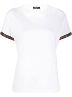 Fabiana Filippi t-shirt en coton à ornements de perles - Blanc