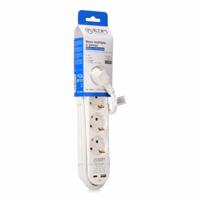 4-voudige Stekkerdoos met Schakelaar EDM 41823 Wit 3680 W 250 V 30 W (1,5 m)