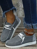 Comfortabel Zacht Zool Ademend Antislip Vlak Veterschoenen Schoenen - thumbnail