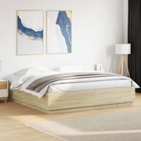 Bedframe met LED-verlichting sonoma eiken 200x200 cm
