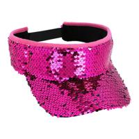 Verkleed zonneklep/sunvisor - voor volwassenen - Glitter roze - Carnaval/festival Verkleed zonneklep/sunvisor - voor volwassenen - Glitter roze - Carnaval/festival