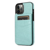 iPhone 15 Plus hoesje - Backcover - Pasjeshouder - Portemonnee - Kunstleer - Lichtblauw - thumbnail