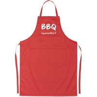 Benza Schort BBQ Specialist - Grappige/Leuke/Mooie/Luxe Keukenschort - Rood