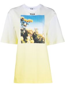 MSGM t-shirt à logo imprimé - Jaune