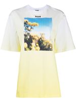MSGM t-shirt à logo imprimé - Jaune