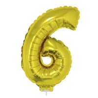 Folie ballon cijfer ballon 6 goud 41 cm   -