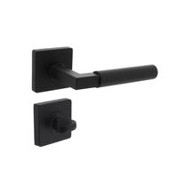 Intersteel Intersteel Deurklink Bau-Stil vierkant rozet met WC slot mat zwart