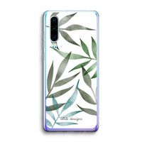 Tropical watercolor leaves: Huawei P30 Transparant Hoesje