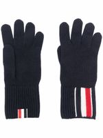 Thom Browne gants en laine mérinos à bande tricolore - Bleu - thumbnail