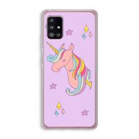 Roze eenhoorn: Samsung Galaxy A51 5G Transparant Hoesje Roze eenhoorn: Samsung Galaxy A51 5G Transparant Hoesje
