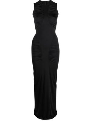 Noire Swimwear robe longue à col rond