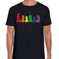 Gay Pride T-shirt voor heren - pride - zwart - piemels - diversiteit - LHBTI