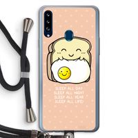 Sleep All Day: Samsung Galaxy A20s Transparant Hoesje met koord