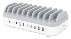 Manhattan 10-Port USB Power Delivery 120 W Laad- en managementsysteem Station IPhone ® 14, 14 Pro, 14 Pro Max, 13, 13 Pro, 13 Pro Max, 13 mini, SE 2022, X, XS,