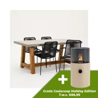 Tuinstoel Vita Luxor zwart met Veltis tafel 180 cm