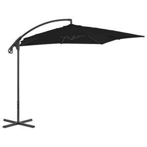 vidaXL Zweefparasol met stalen paal 250x250 cm zwart